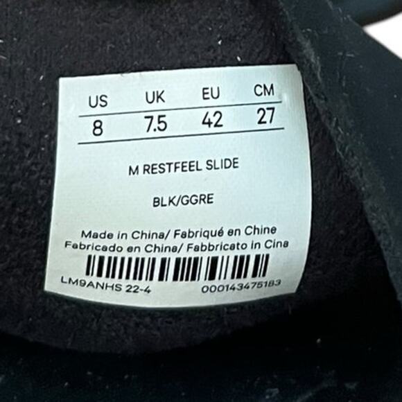 Lululemon Men\'s Restfeel Slide Black Graphite Gray Sandals Workout Gym Size 8 main image 4